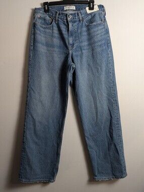 Abercrombie & Fitch mid rise slouchy jeans straight Leg Sz 29 New